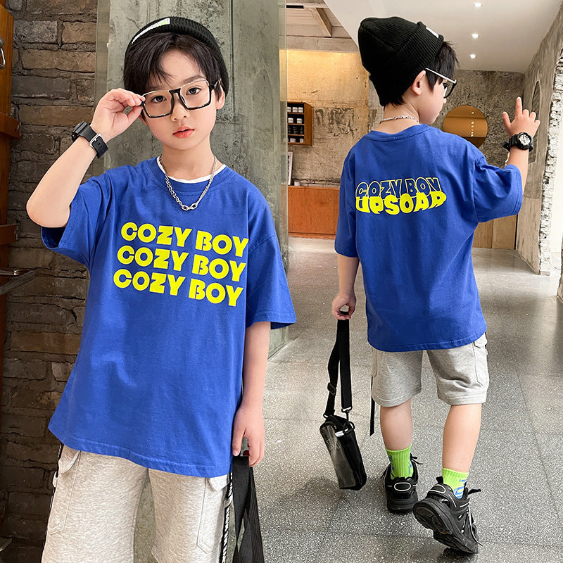 Summer Big Boy Handsome Tops, Children's Summer Clothes, Thin Style, Western Style ShopWithASmile7.com