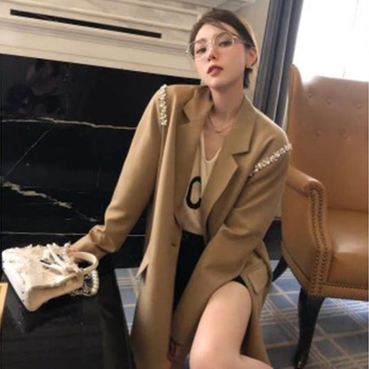 Fashion Loose All-match Bright Diamond Suit Jacket ShopWithASmile7.com