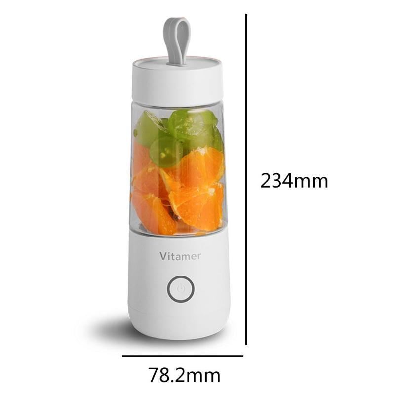 350ml Portable USB Blender Juicer – Rechargeable Electric Smoothie & Juice Maker with Tritan Bottle
