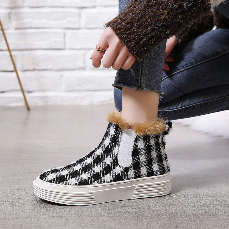 Plus Velvet thick Non-slip Thick-soled Fashion Net Red Warm Cotton Boots