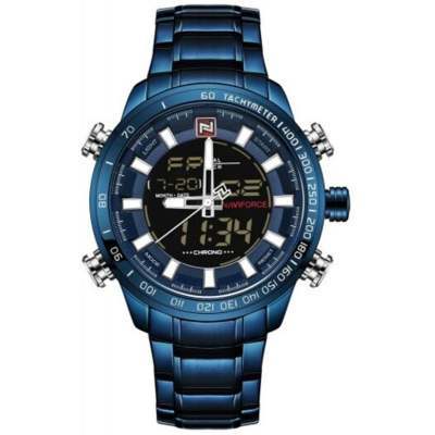 Waterproof LED Dual Display Multi-function Quartz Watch