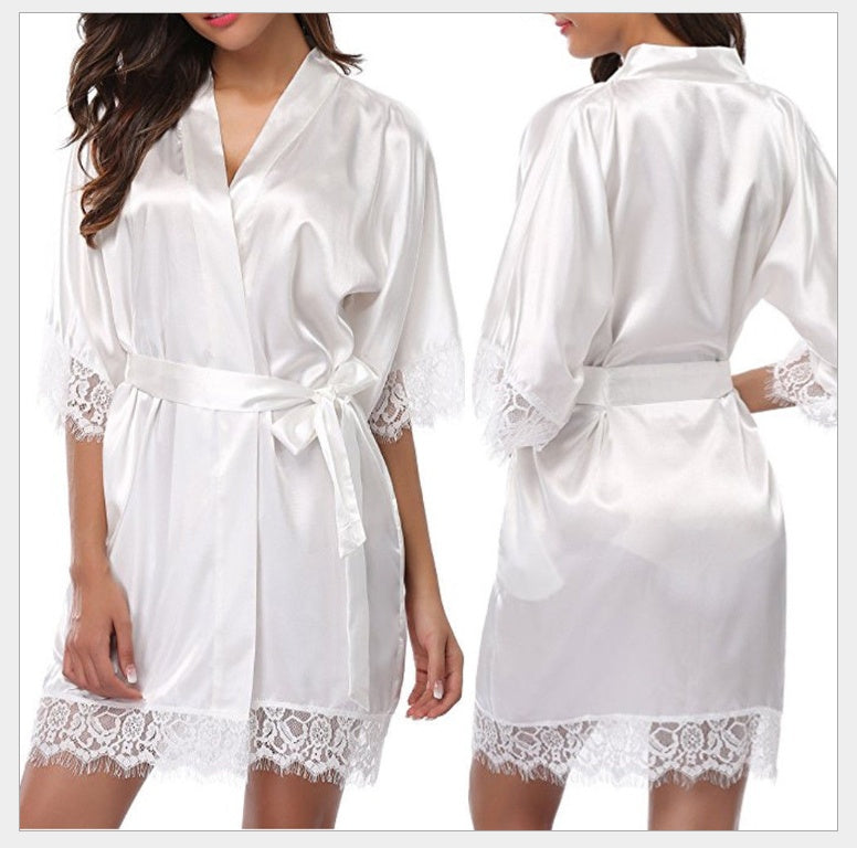 Sexy Faux Ice Silk Plus Size Nightgown ShopWithASmile7.com