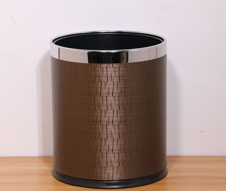 Hotel trash can fire home office double thickening creative coverless KTV room stainless steel storage bucket