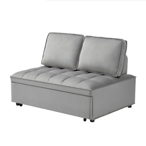 Convertible Sleeping Sofa Bed, Modern Velvet Fabric Double Seat Sofa Bed, Sleeping Sofa Bed With 2 Backs And Detachable Backs, Backs, Suitable For Living Room Bedroom,Grey ShopWithASmile7.com