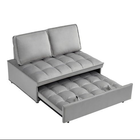 Convertible Sleeping Sofa Bed, Modern Velvet Fabric Double Seat Sofa Bed, Sleeping Sofa Bed With 2 Backs And Detachable Backs, Backs, Suitable For Living Room Bedroom,Grey ShopWithASmile7.com