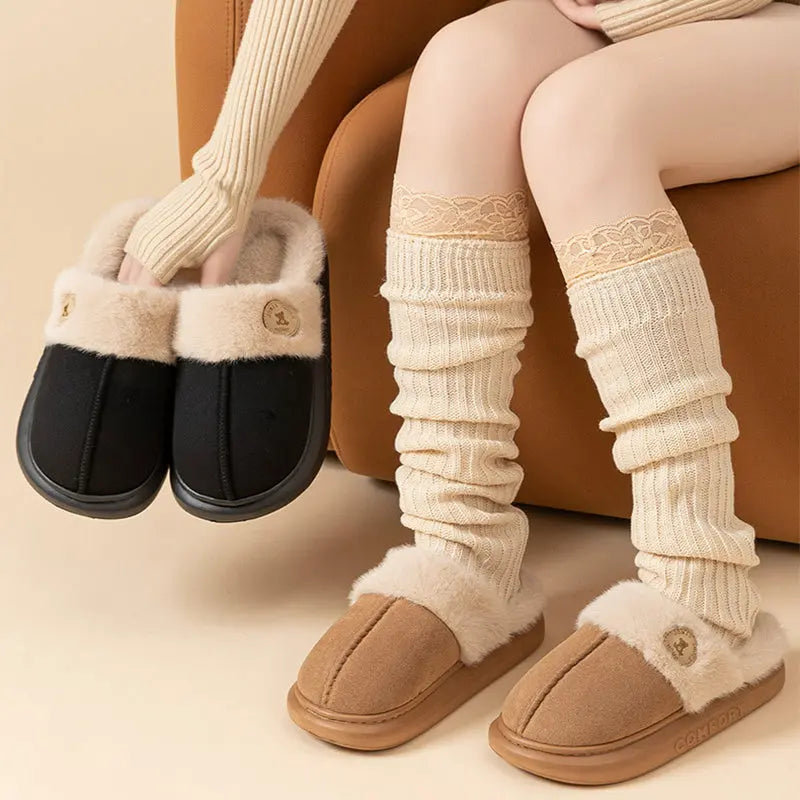 New Plush Slippers For Women Men Winter Warm Home Slipper Indoor Thick-soled Fleece Shoes My Store