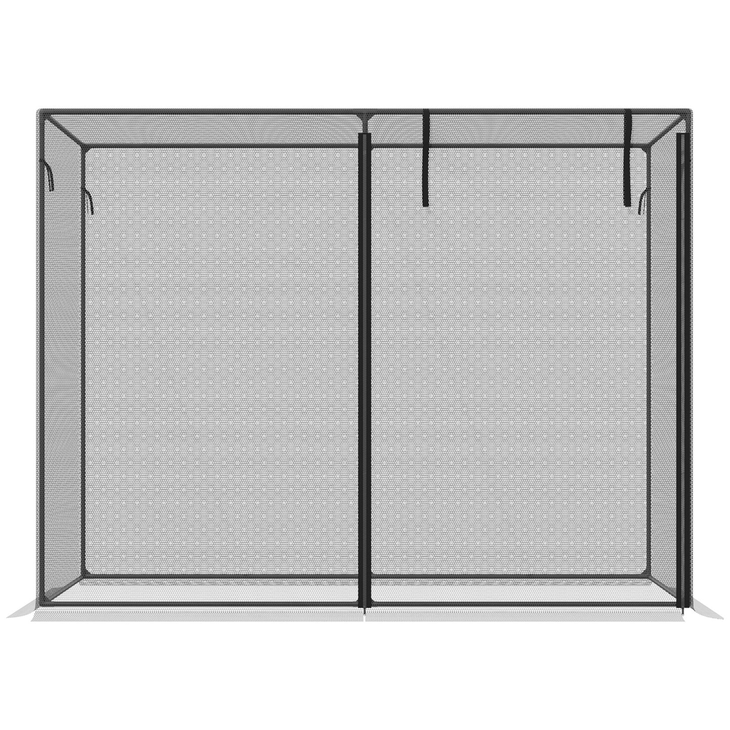 Outsunny 6' X 3' Crop Cage, Plant Protection Tent With Zippered Doors For Vegetable Garden, Backyard