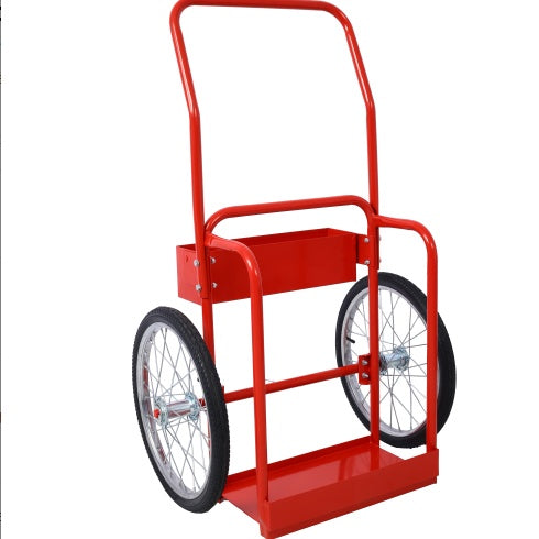 Large Dual Oxygen Tank Cart Dolly Double Cylinder Cart, 20 Pneumatic Wheels Includes Two Fastening Belts