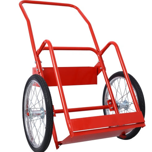 Large Dual Oxygen Tank Cart Dolly Double Cylinder Cart, 20 Pneumatic Wheels Includes Two Fastening Belts