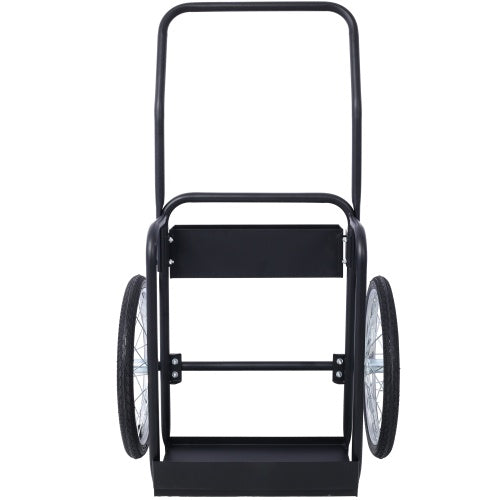 Large Dual Oxygen Tank Cart Dolly Double Cylinder Cart, 20 Pneumatic Wheels Includes Two Fastening Belts