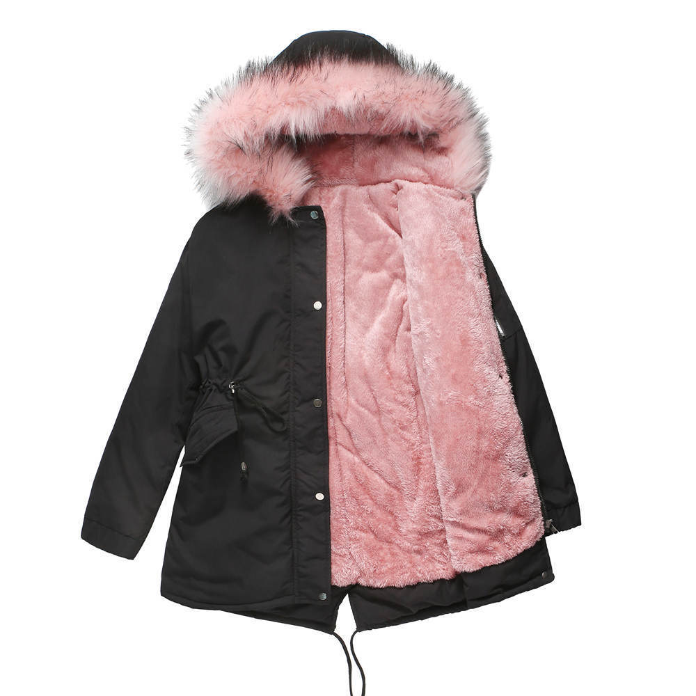 Parka Cotton-padded Coat Mid-length Hooded ShopWithASmile7.com
