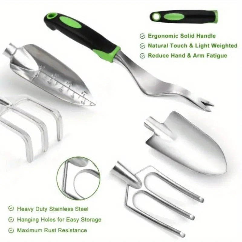 Heavy Duty Gardening Tools 10 Piece Set - Rust-resistant, Durable Gardening Supplies ShopWithASmile.com