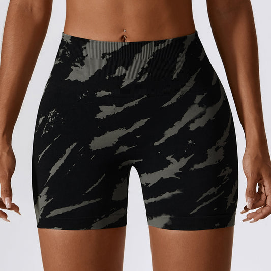European And American Digital Printing Seamless Yoga Shorts ShopWithASmile7.com