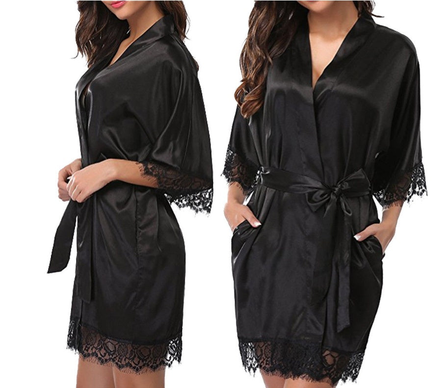 Sexy Faux Ice Silk Plus Size Nightgown ShopWithASmile7.com
