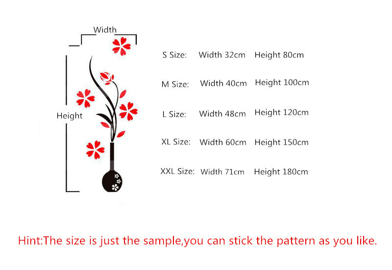 Creative vase acrylic 3D wall sticker ShopWithASmile7.com