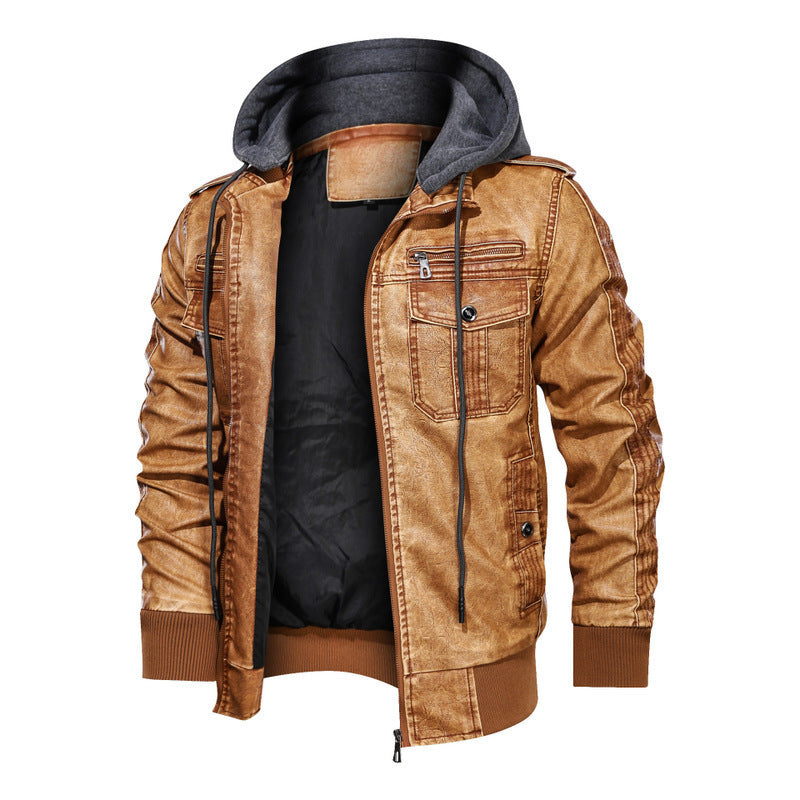 A tough leather jacket with velvet