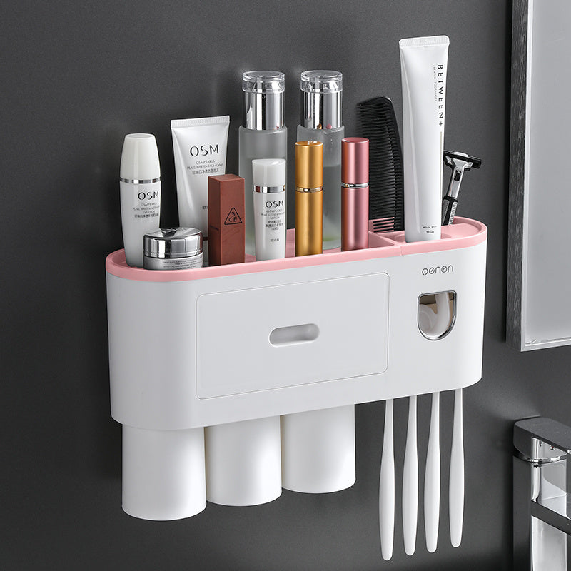 Integrated Multifunctional Toothbrush Rack With Toothpaste Squeezing Device ShopWithASmile7.com