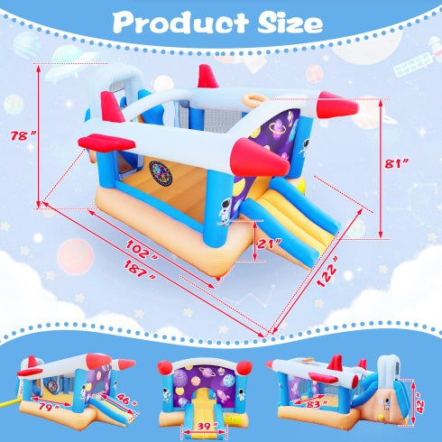 6 In 1 Outdoor Indoor Inflatable Bouncer For Kids Target Ball Basketball Slide With Blower ShopWithASmile7.com