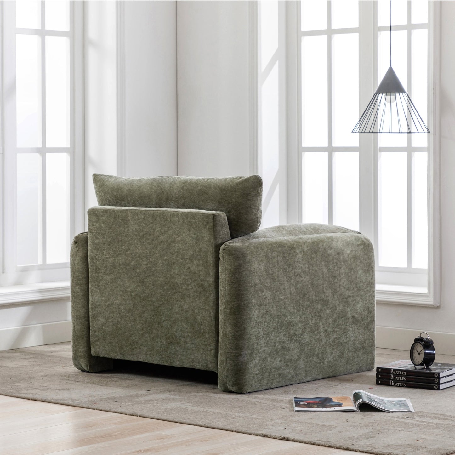 Modern Style Chenille Oversized Armchair Lounge Sofa 38.6'' W For Living Room