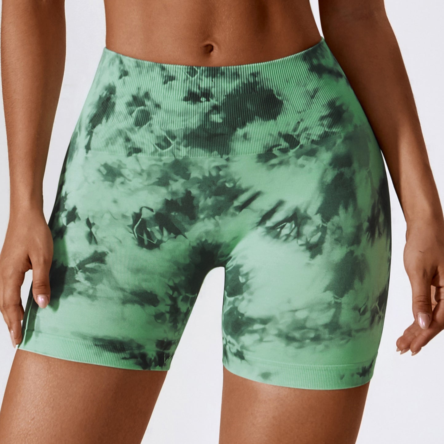 European And American Digital Printing Seamless Yoga Shorts ShopWithASmile7.com