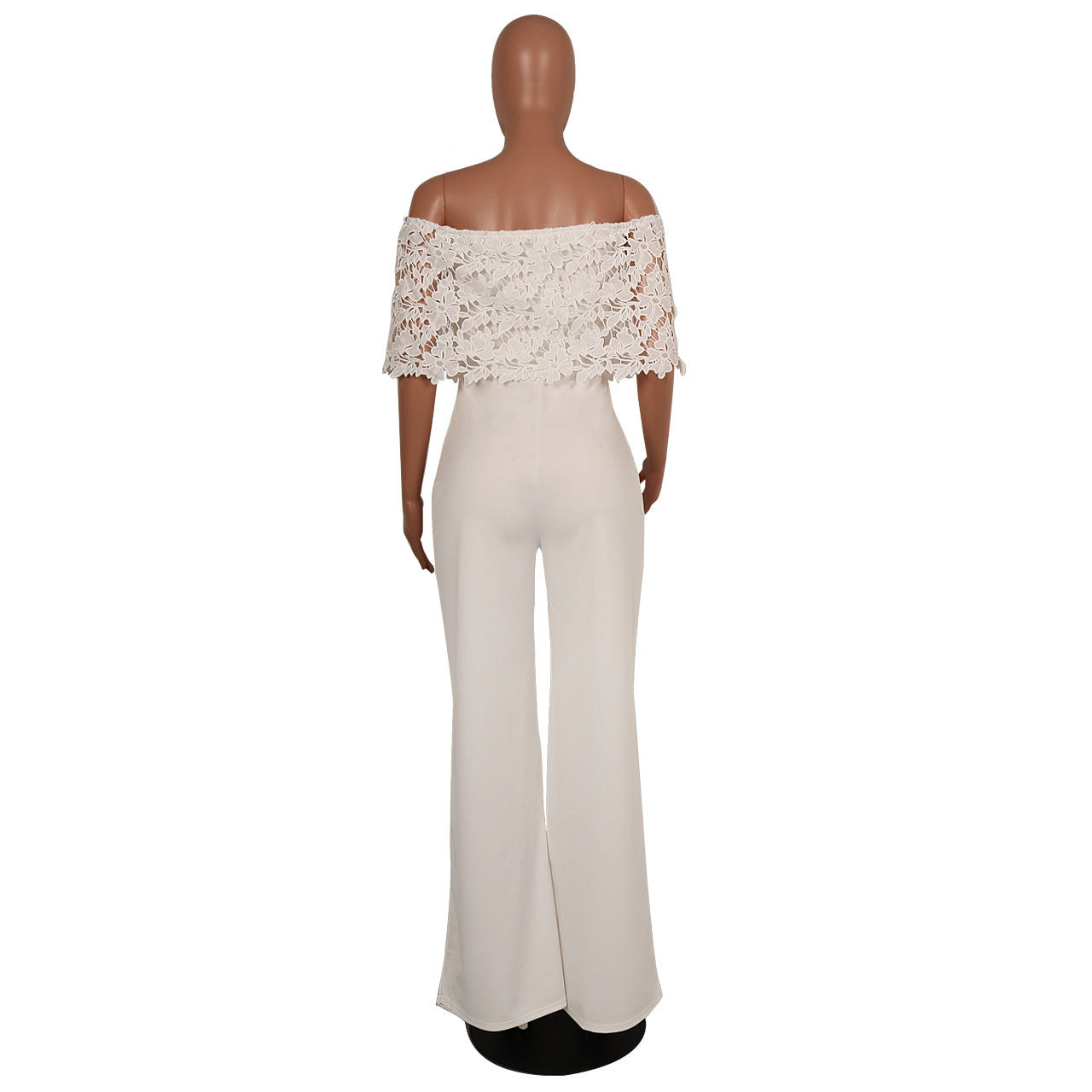 Sexy Tight One-neck Water-soluble Embroidered Jumpsuit ShopWithASmile7.com