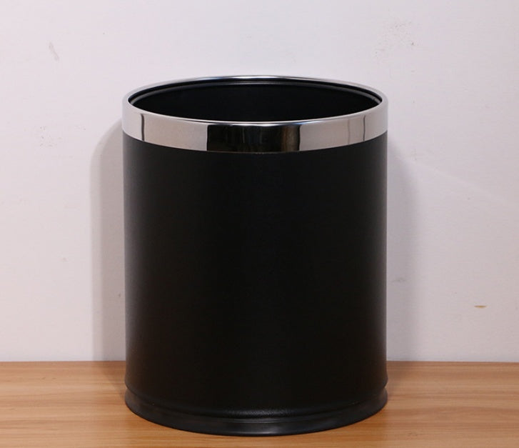 Hotel trash can fire home office double thickening creative coverless KTV room stainless steel storage bucket