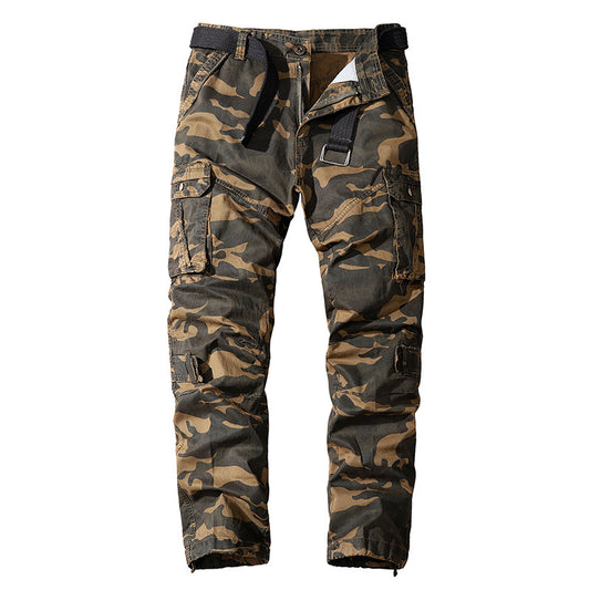 Camouflage Overalls Washed Cotton Straight Tube