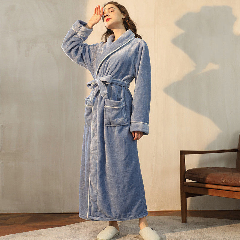 Thickened Pineapple Flannel Couple Nightgown Fashion