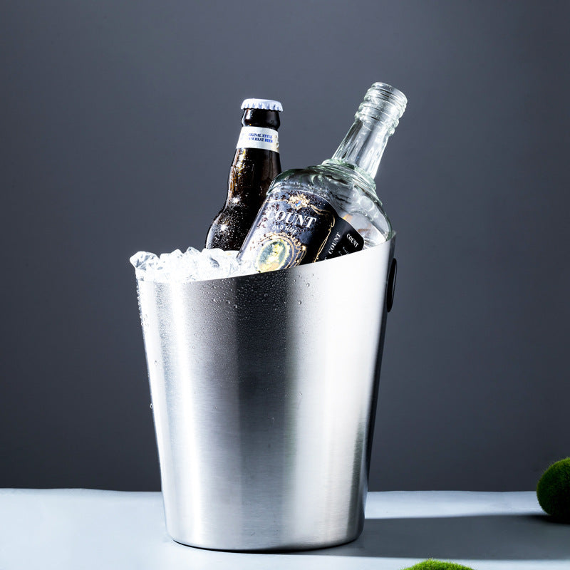 Inclined Stainless Steel Ice Bucket Ice Bucket Household Beer Bucket