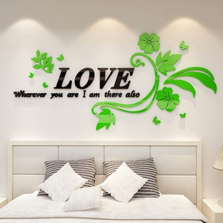 LOVE Flower Vine 3D Wall Sticker Decoration