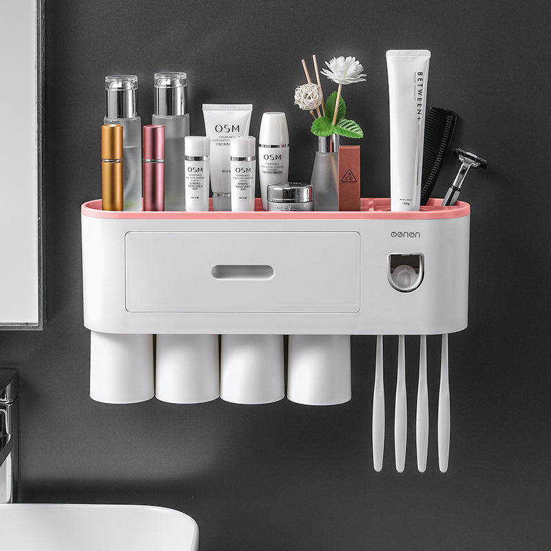 Integrated Multifunctional Toothbrush Rack With Toothpaste Squeezing Device ShopWithASmile7.com