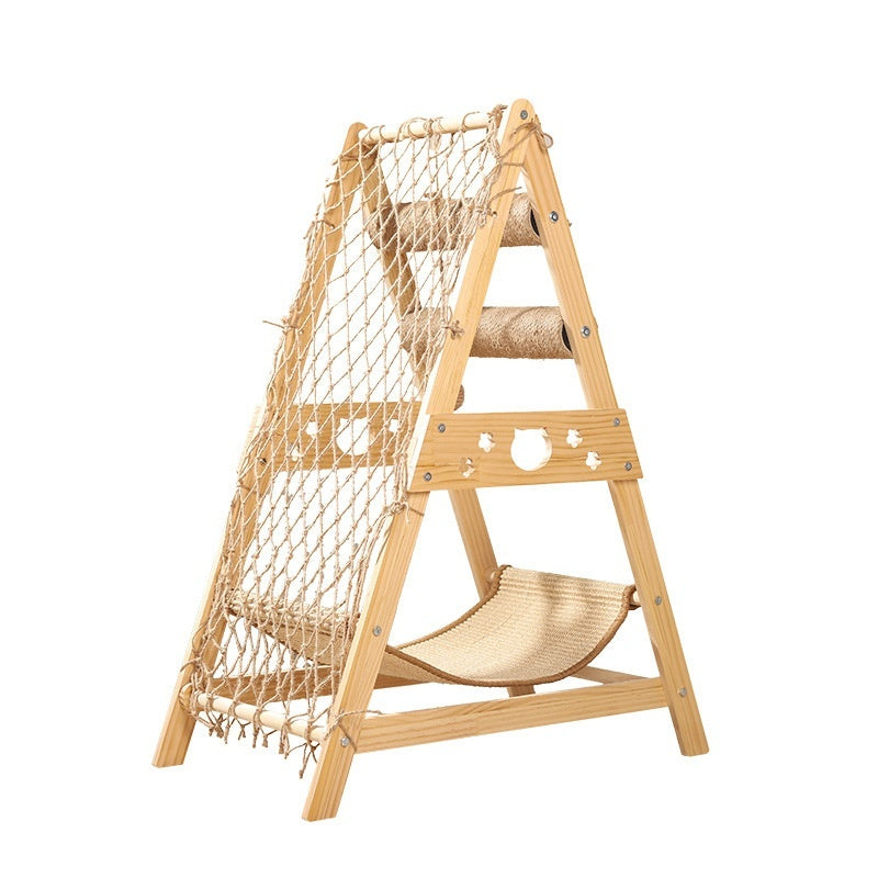 Creative Home Sisal Cat Scratching Column Solid Wood Cat Climbing Frame ShopWithASmile.com