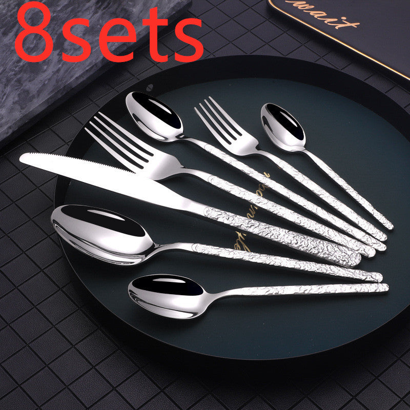Embossed Textured Handle Steak Cutlery Western Cutlery ShopWithASmile7.com
