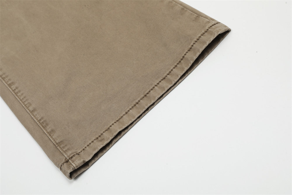 Washed Denim Straight-leg Trousers Men