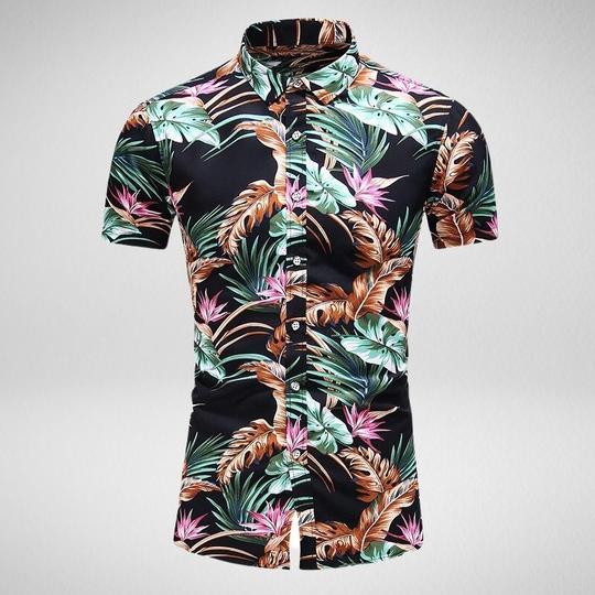Men's Plus Size Printed Short-Sleeved Shirt