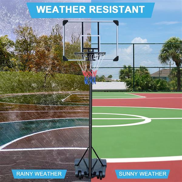 Basketball Stand, Suitable For Indoor And Outdoor Use, Adjustable From 5.6-7 Feet, 32 Inch Backboard With Wheels ShopWithASmile7.com