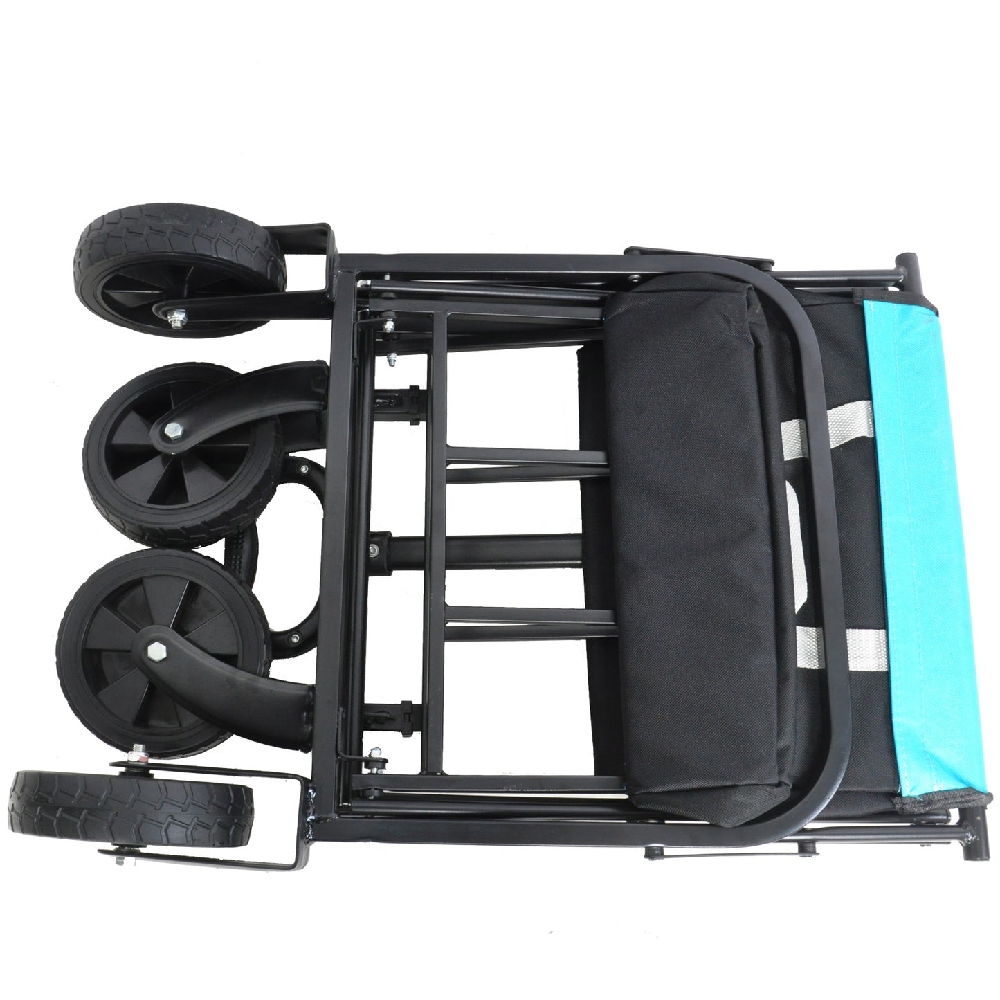 Folding Wagon Garden Shopping Beach Cart Black Blue