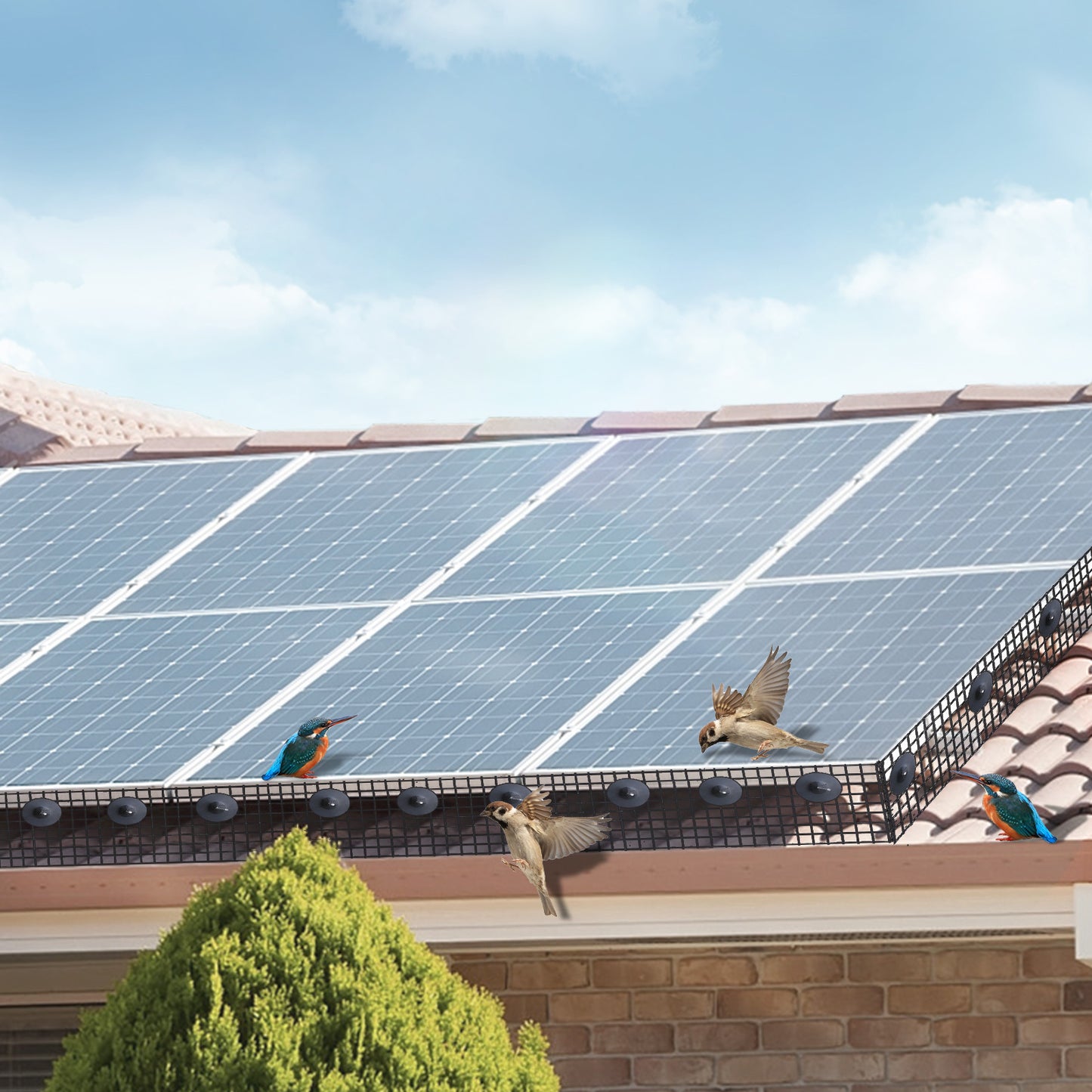 VEVOR Solar Panel Bird Guard, Critter Guard Roll Kit With Tainless Steel Fasteners, Solar Panel Guard With Rust-proof PVC Coating,