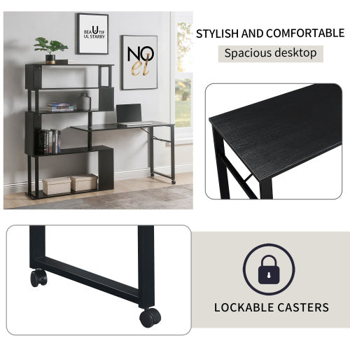Home Office Computer Desk L-shaped Corner Table ShopWithASmile.com