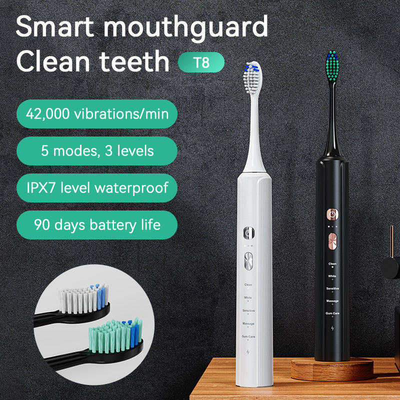 Aquasonic Black Series Ultra Whitening Toothbrush ADA Approved Electric Toothbrush 8 Brush Heads Travel Case 40.000 VPM Electric Motor Wireless Charging 4 Modes With Smart Timer