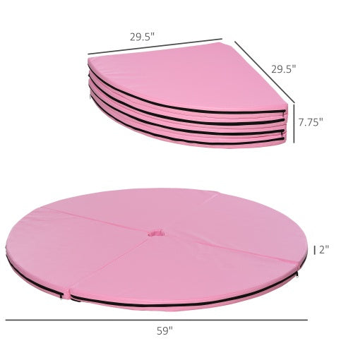 Soozier Pole Dance Mat, 2T X 5W Folding Pole Dance Mat For Home, Lightweight And Foldable, Pink