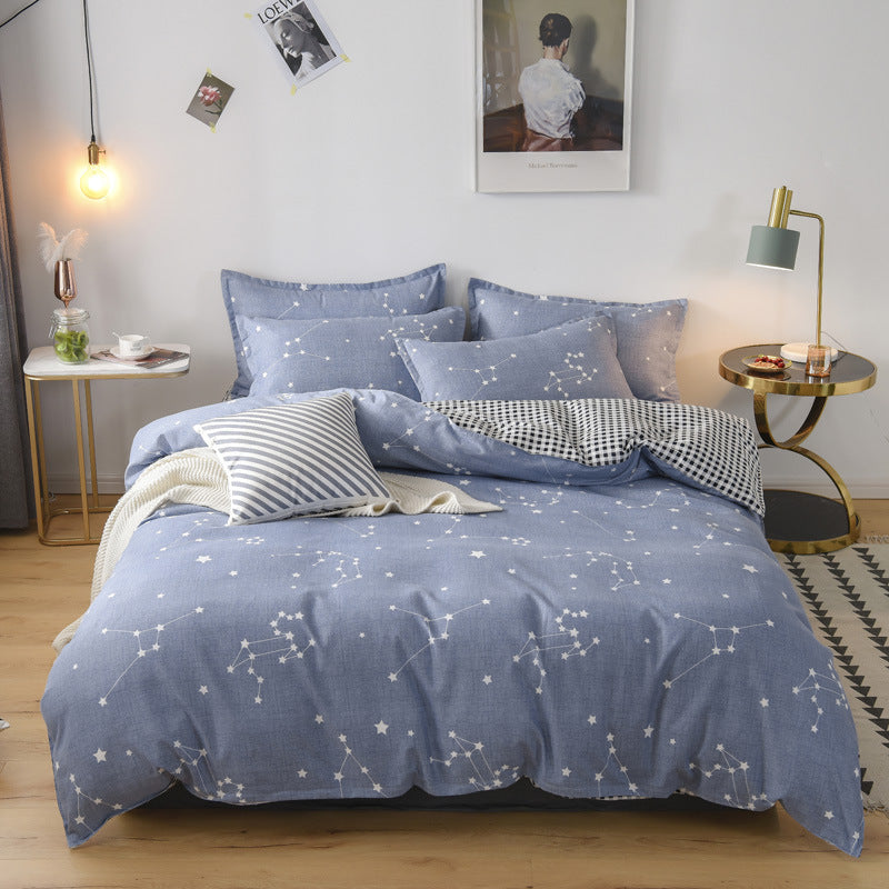 Three-piece fall/winter bed quilt cover