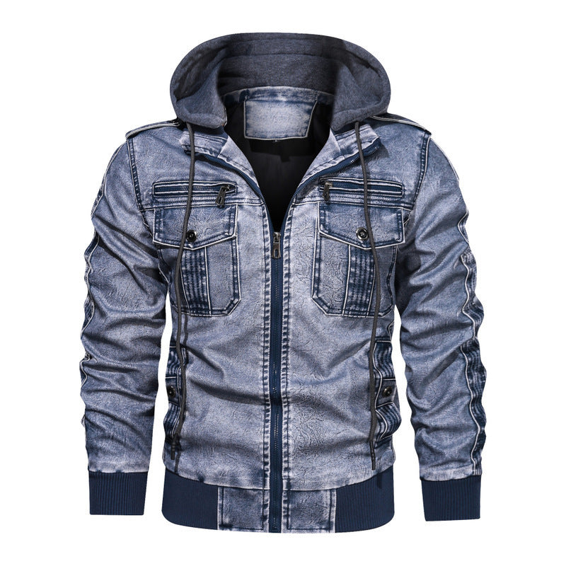 A tough leather jacket with velvet