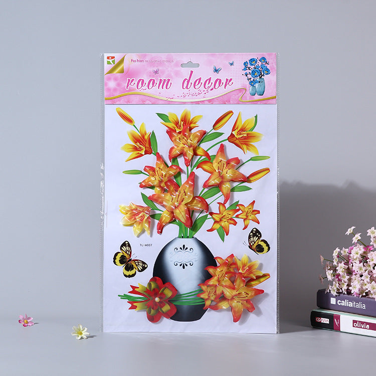 Vivid And Colorful 3D Flower Wall Stickers