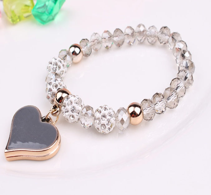Elastic Crystal Bracelet & Bangle Heart Bracelets ShopWithASmile.com
