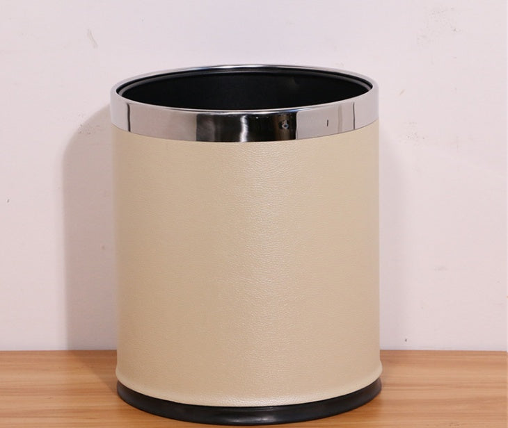 Hotel trash can fire home office double thickening creative coverless KTV room stainless steel storage bucket