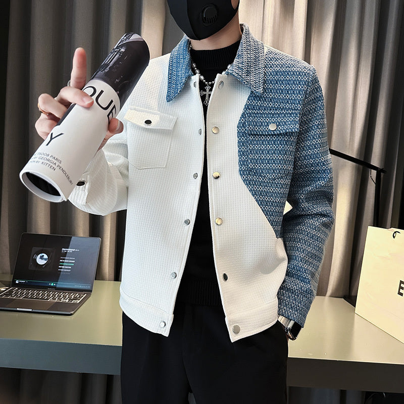 Design Sense Thickened Patchwork Men's Coat
