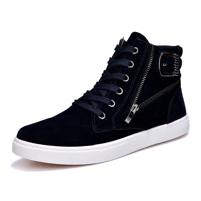 Winter Men's Boots Buckle Metrosexual Shoes Korean High Shoes British Style Casual Shoes