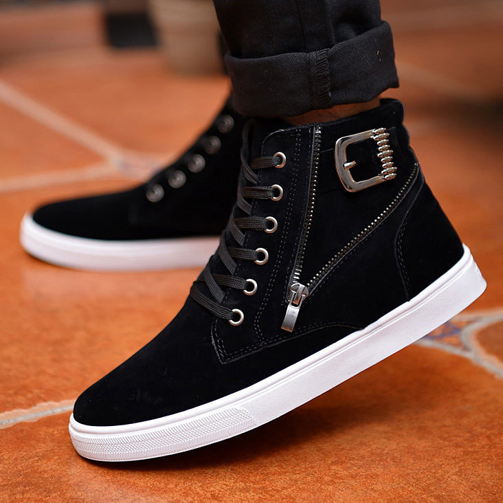 Winter Men's Boots Buckle Metrosexual Shoes Korean High Shoes British Style Casual Shoes