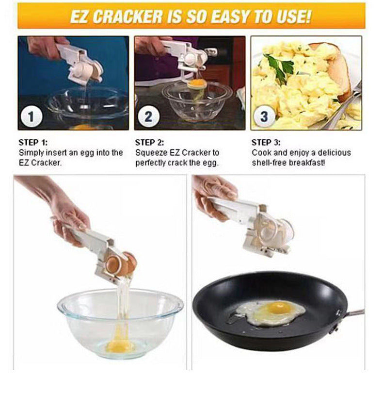 Egg Shell Cracker Handheld Plastic Egg Breaker Egg Opener Creative Egg Separator Tool Kitchen Gadgets ShopWithASmile7.com